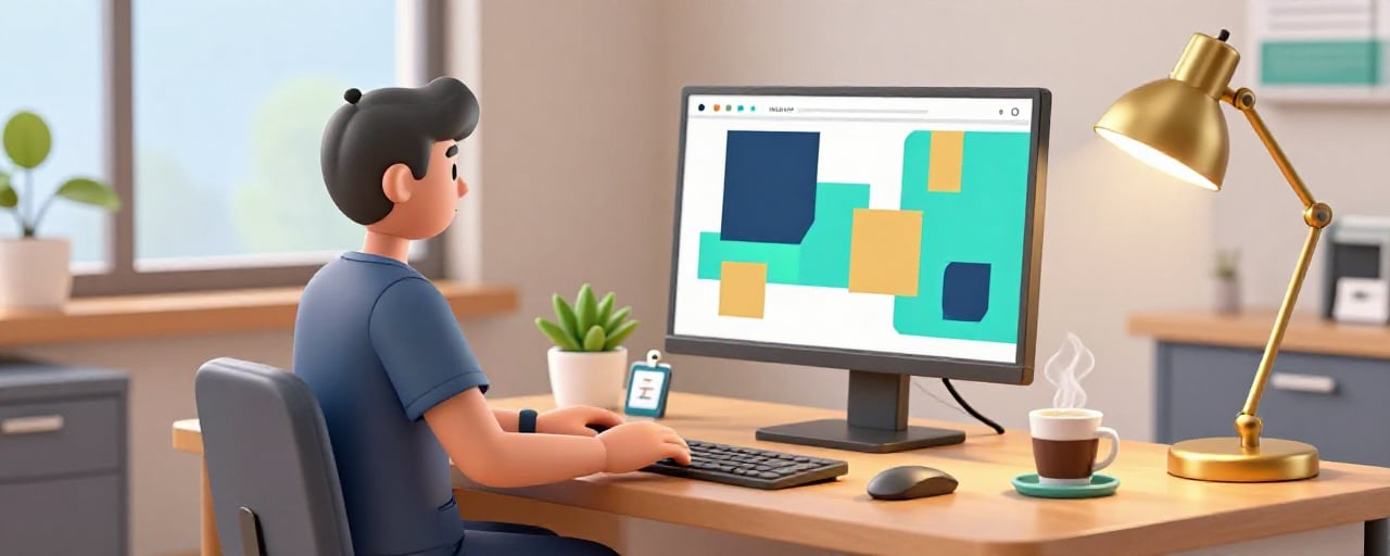 Modern healthcare workstation with Microsoft Office applications displayed on a clean monitor