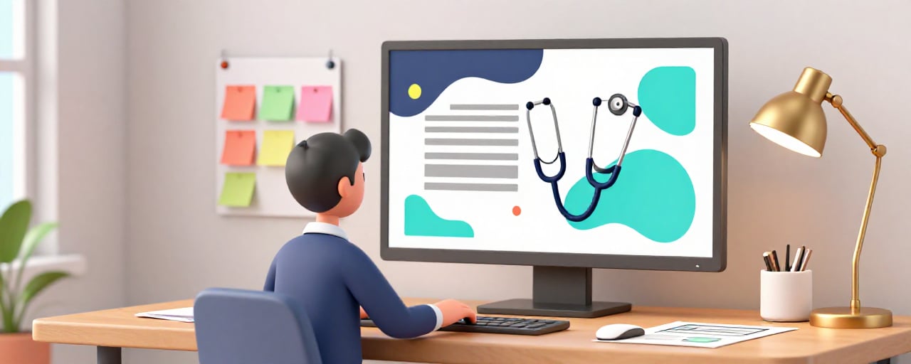Microsoft PowerPoint interface showing a professional healthcare presentation with slides and design tools